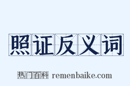 照证反义词是什么意思的图片